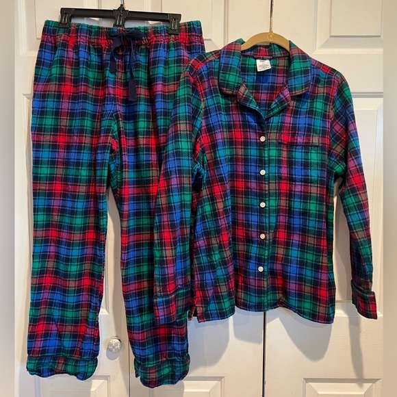 Lands' End Other - LANDS END ❤️💙 Plaid Flannel 2 Piece Pajama Set, Long Sleeve Button Down & Pants